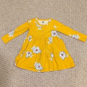Tea Collection 100% Cotton Girls 3T Gold Yellow Long Sleeve Dress